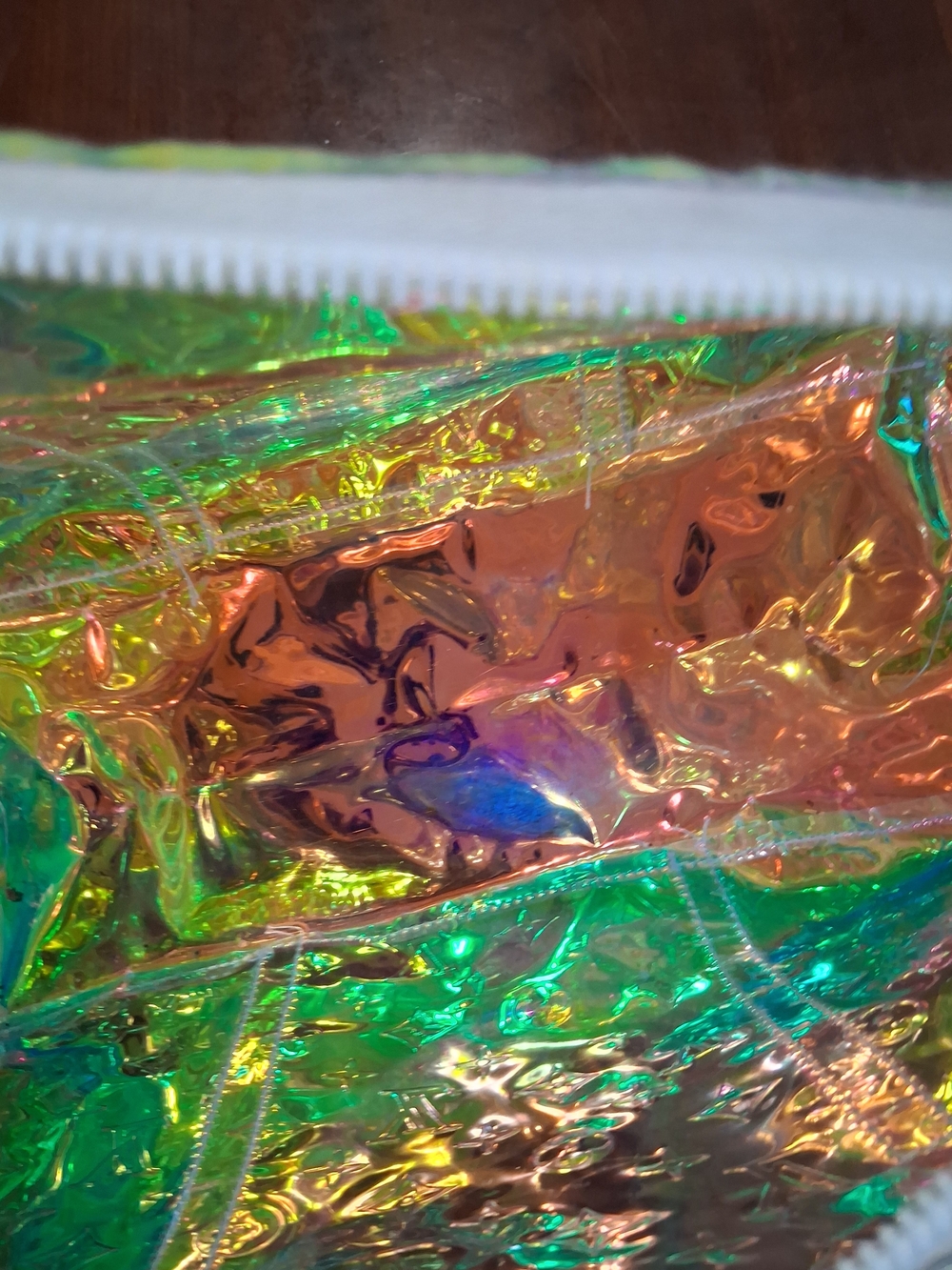 Holographic Iridescent Travel Tote - Clear Rainbow Shine - Picture 9 of 12